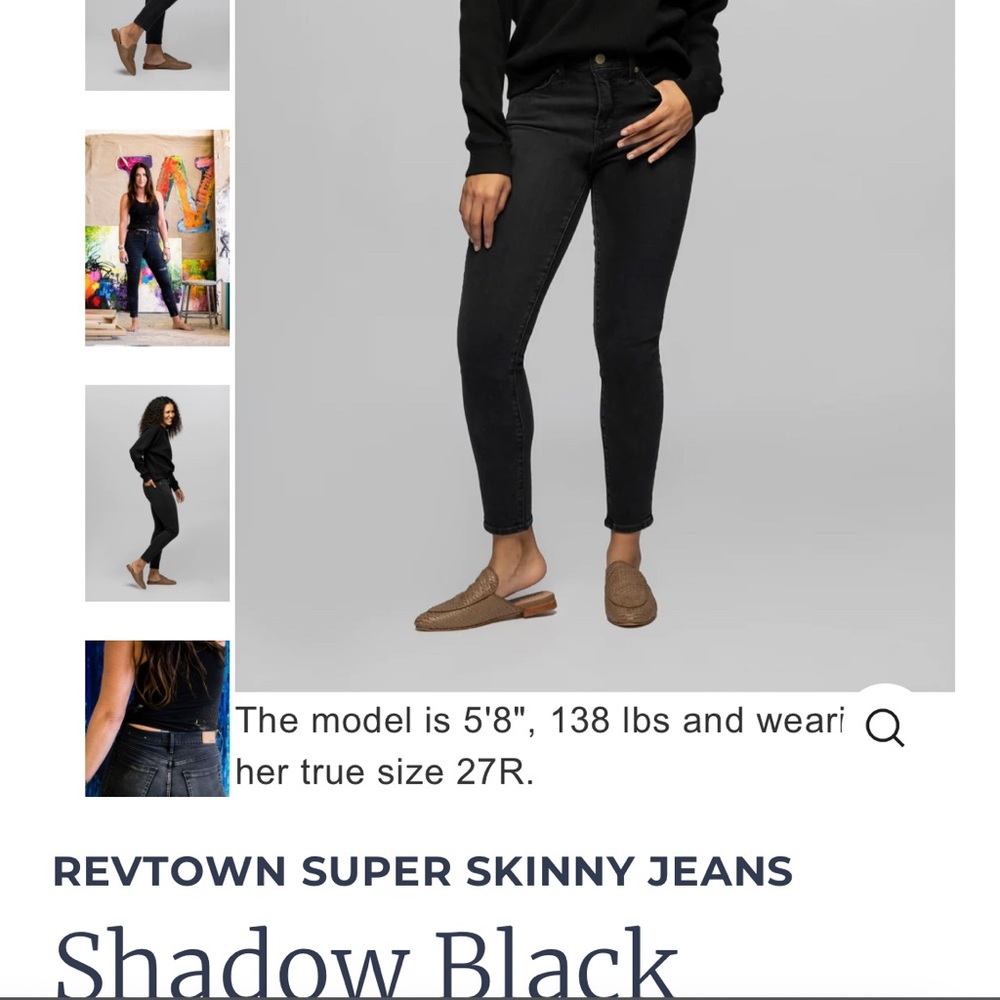 Revtown Super Skinny Black Jeans, Size 28R
